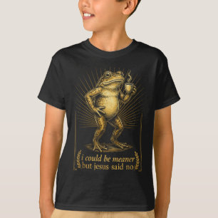 Funny Frog Coffee Lover Sarcastic Jesus Quote T-Shirt