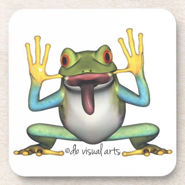 Funny Frog Cork Coaster (Front)