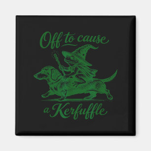 Funny frog dachshund tee graphic off to cause a magnet