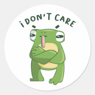 Funny frog doesn't care  classic round sticker