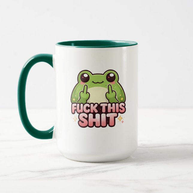 Funny Frog Double Middle Finger  Mug (Left)