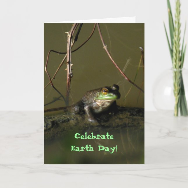 Funny Frog Earth Day Card (Front)
