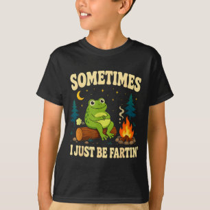 Funny frog fart joke camping campfire animal humou T-Shirt