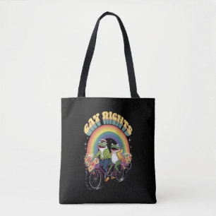 Funny Frog Gay Rights LGBT Rainbow Pride Month Tote Bag