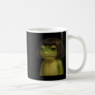 Funny Frog Girl Bob Hair Meme Art Coffee Mug