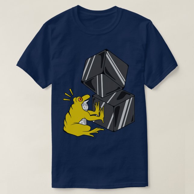 Funny frog is playing with cubes T-Shirt (Design Front)