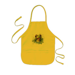 Funny frog kids apron