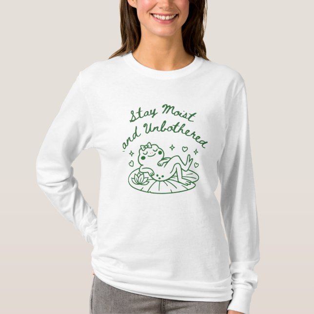 Funny Frog Long Slieve T shirt Gift (Front)