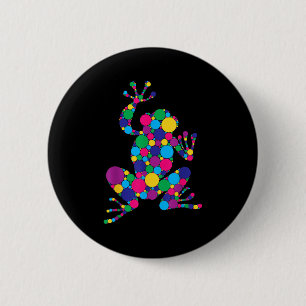 Funny Frog Lovers Polka Dot Art Student Happy Dot 6 Cm Round Badge