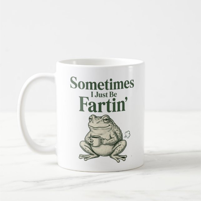 Funny Frog Meme Coffee Mug (Left)