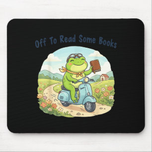 Funny frog meme off to read some books lovers mouse mat