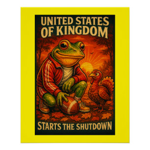 Funny Frog Meme Satire – United States of Kingdom  Poster