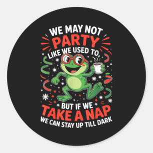 Funny Frog Nap Party For Sleep Lovers And Amphibia Classic Round Sticker