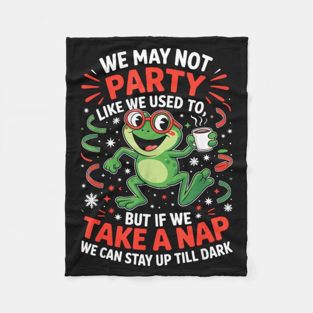 Funny Frog Nap Party For Sleep Lovers And Amphibia Fleece Blanket (Front)