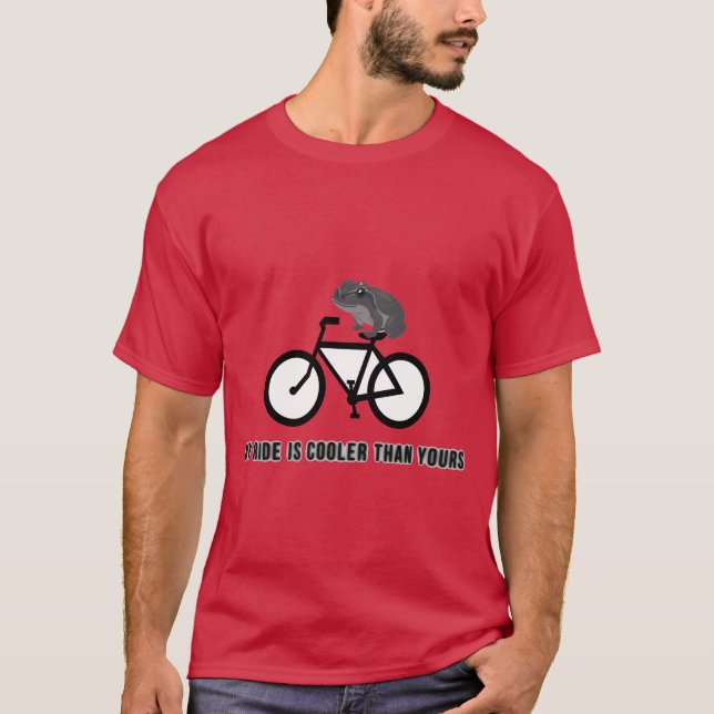 Funny Frog on Bike T-Shirt | Cool Cycling Animal  (Front)