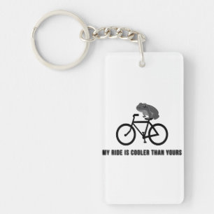 Funny Frog on Bike T-Shirt   Cool Cycling Animal  Key Ring