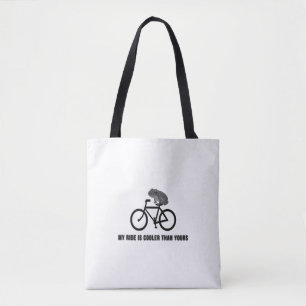 Funny Frog on Bike T-Shirt   Cool Cycling Animal  Tote Bag