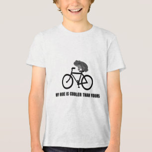Funny Frog on Bike T-Shirt Cool Cycling Animal Tri-Blend Shirt