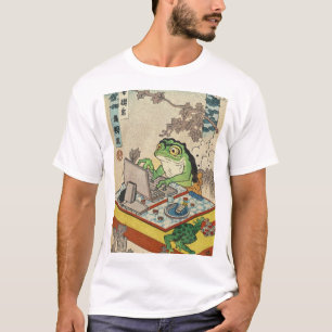 Funny Frog on Laptop   Unique Animal Lover T-Shirt