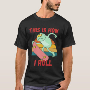 Funny Frog On Skateboard For Men Boys Kids Skater T-Shirt