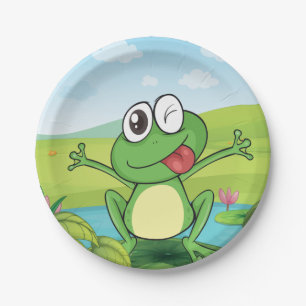 Funny Frog Paper Plate