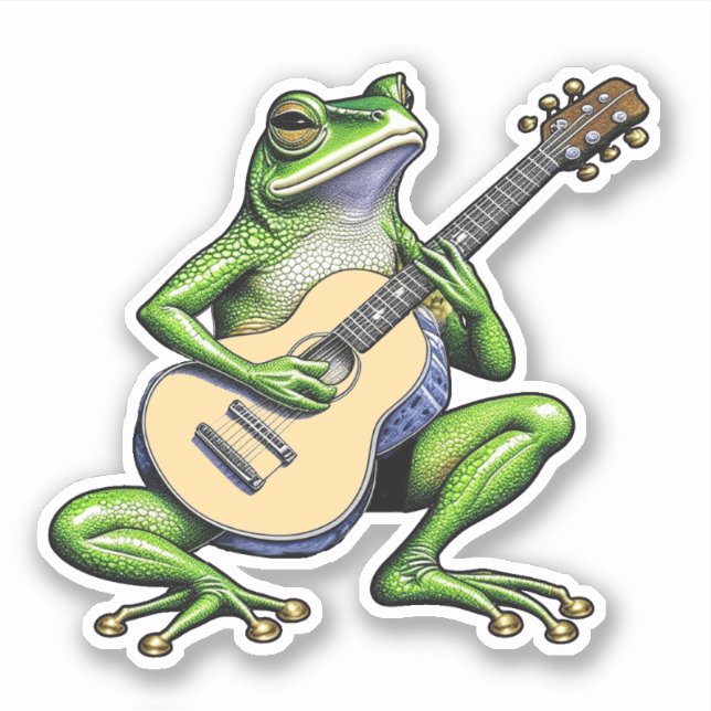 Funny Frog Playing Guitar (Front)
