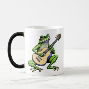 Funny Frog Playing Guitar Personalised Magic Mug