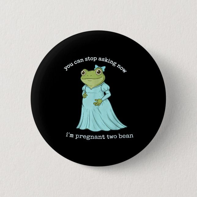 Funny Frog Pregnancy Announcement Medieval Pregnan 6 Cm Round Badge (Front)