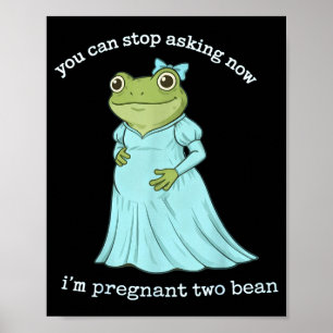 Funny Frog Pregnancy Announcement Medieval Pregnan Poster