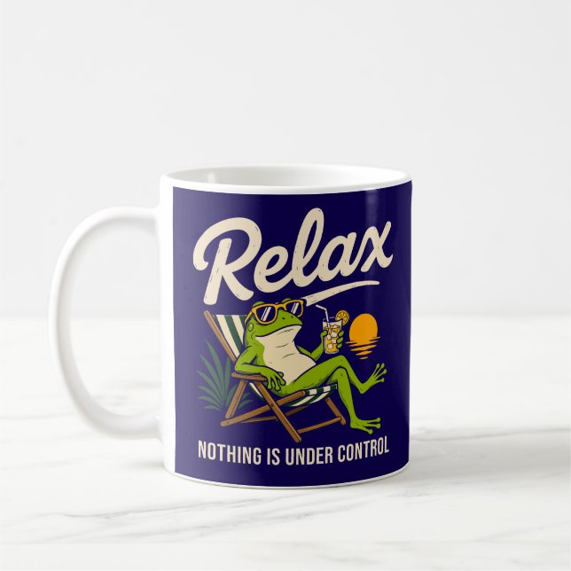 Funny Frog Relaxing Coffee Mug (Left)