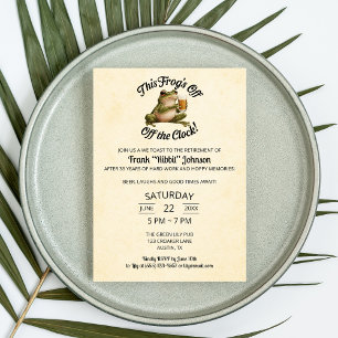 Funny Frog Retirement Beer Party Invitation