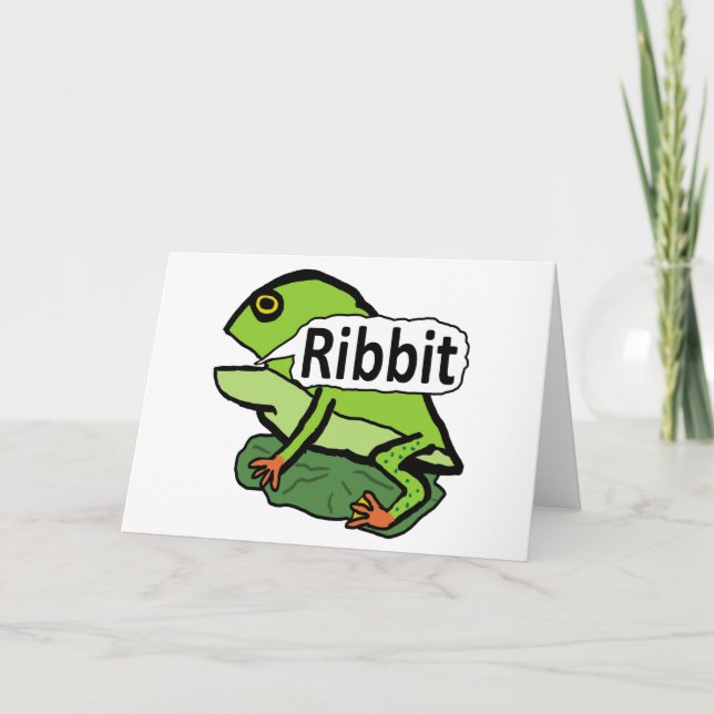 Funny Frog Ribbit Card (Front)