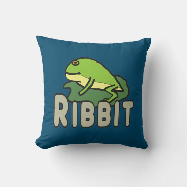 Funny Frog Ribbit Cushion (Front)