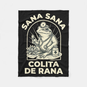 Funny Frog Sana Sana Colita De Rana Cute Mexican N Fleece Blanket