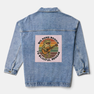funny frog singing denim jacket