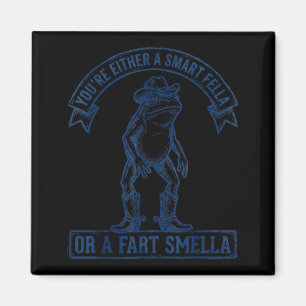 Funny Frog Smart Fella Fart Smella Cowboy Humor Magnet