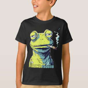 Funny Frog Smoking Cigarette Funny Froggy T-Shirt