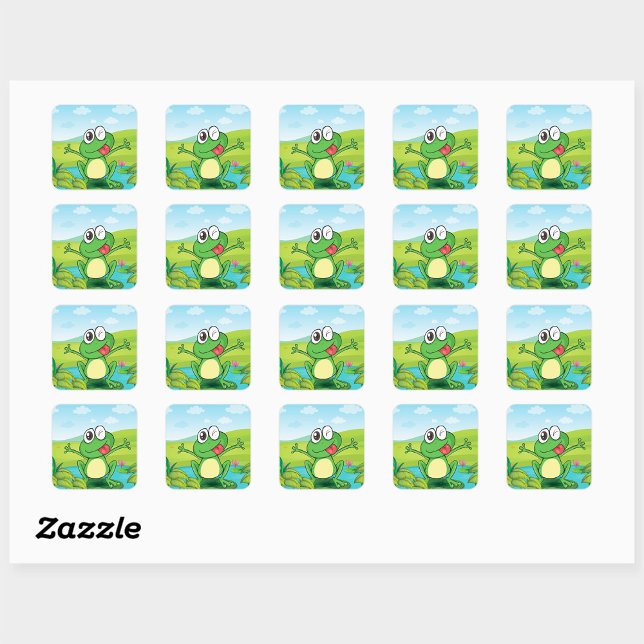 Funny Frog Square Sticker (Creator Uploaded)