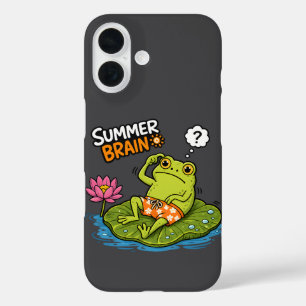 Funny Frog Summer Brain Silly Frog Cartoon  iPhone 16 Case