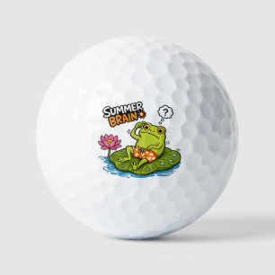 Funny Frog Summer Brain Silly Frog Cartoon Golf Balls