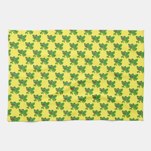 Funny frog tea towel (Horizontal)