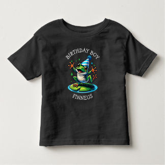 Funny Frog Themed Birthday Boy Toddler T-Shirt