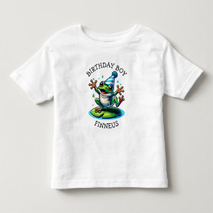 Funny Frog Themed Birthday Boy Toddler T-Shirt