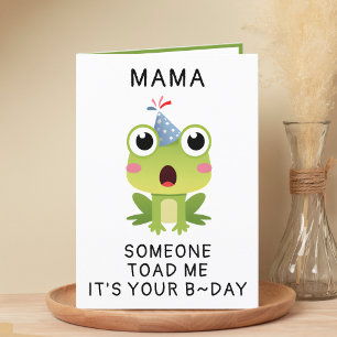 Funny Frog Toad Croak Mother Happy Birthday Thank You Card