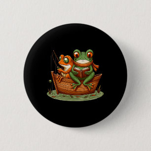 Funny Frog Toad Fishing Vintage Clic Book Toad Lov 6 Cm Round Badge