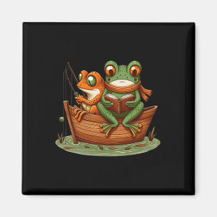 Funny Frog Toad Fishing Vintage Clic Book Toad Lov Magnet