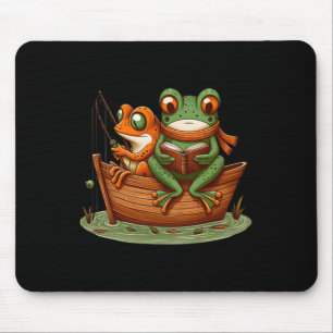 Funny Frog Toad Fishing Vintage Clic Book Toad Lov Mouse Mat