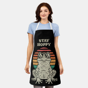 Funny Frog Toad Lover Retro Vintage Design Apron