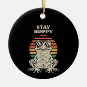 Funny Frog Toad Lover Retro Vintage Design Ceramic Tree Decoration
