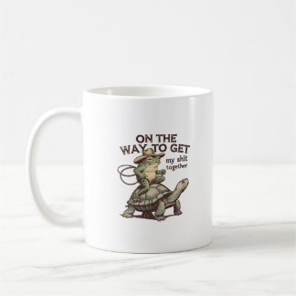 Funny Frog Turtle Motivation Vintage Art Coffee Mug